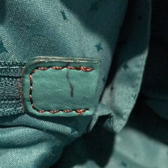 Fossil Teal Green Leather Messenger/ Crossbody Bag - Picture 12 of 16